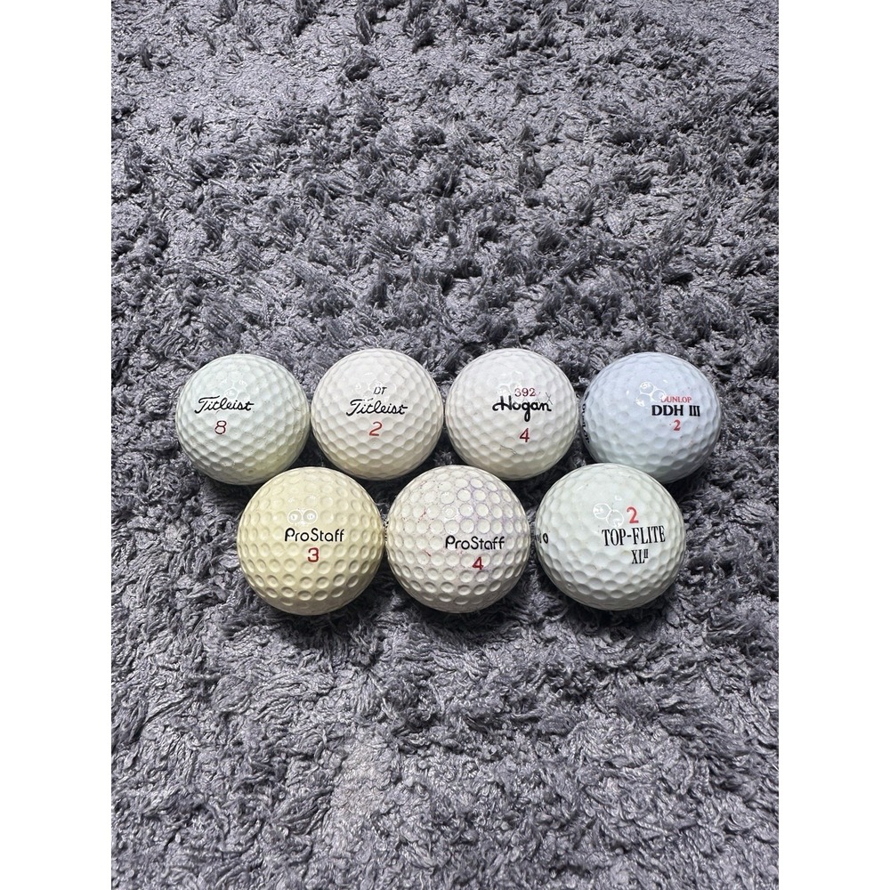 Lot Of 7 Vintage Golf Balls Various Brands